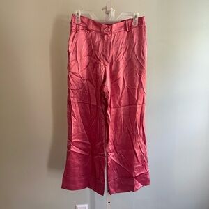 Q2 Exclusive Pink Viscose Wide Leg Pants